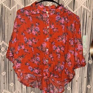 Free people tie front blouse / top size small